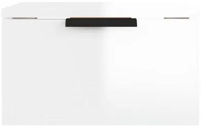 Mesa de Cabeceira Joan-  De Parede - Cor Branco Brilhante - 34x30x20 c