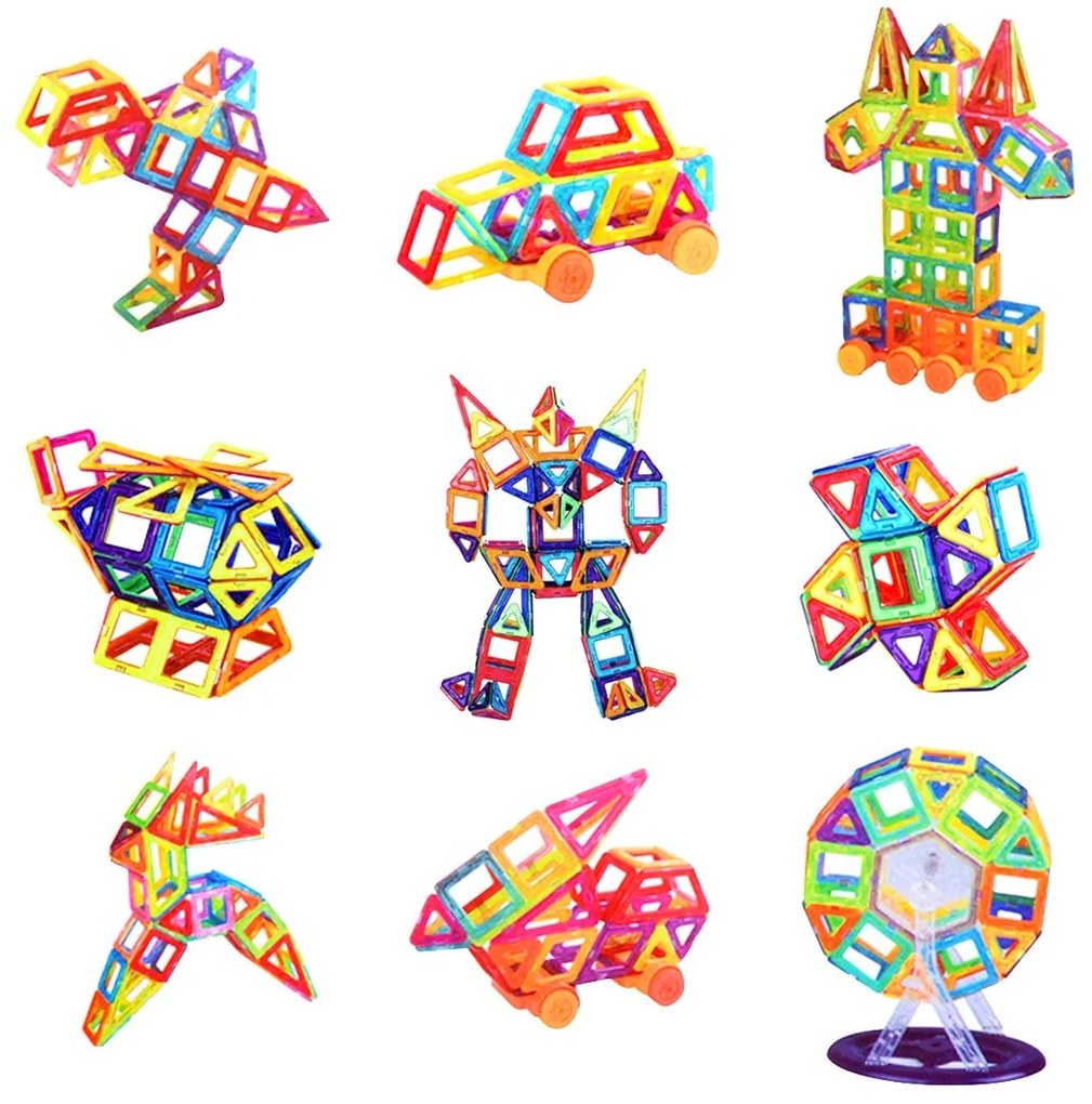 Blocos Magnéticos 158pcs Brinquedos Educativos Educativos Criativos Brinquedos Infantis 1,63kg