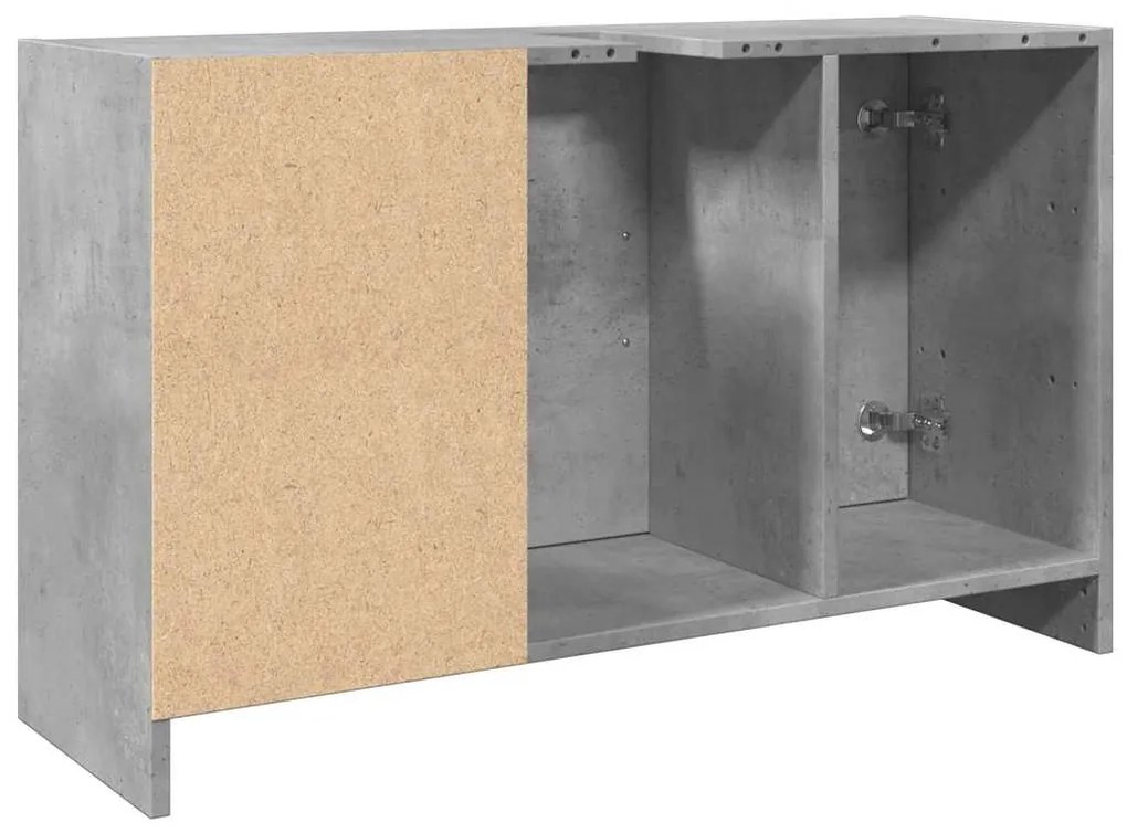 Armário de lavatório 90x29x55cm derivados madeira cinza cimento