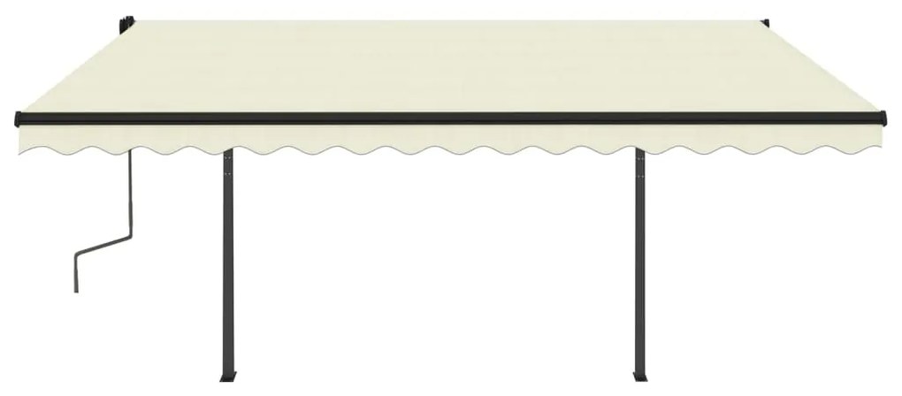 Toldo retrátil automático com postes 4,5x3 m cor creme