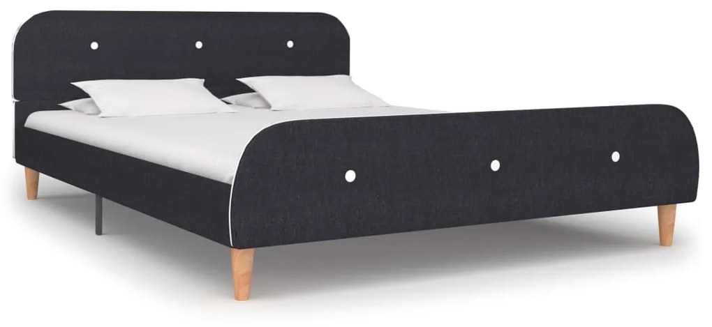 vidaXL Estrutura de cama 140x200 cm tecido cinzento-escuro