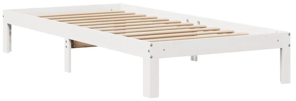 Cama com estante sem colchão 90x200 cm pinho maciço branco