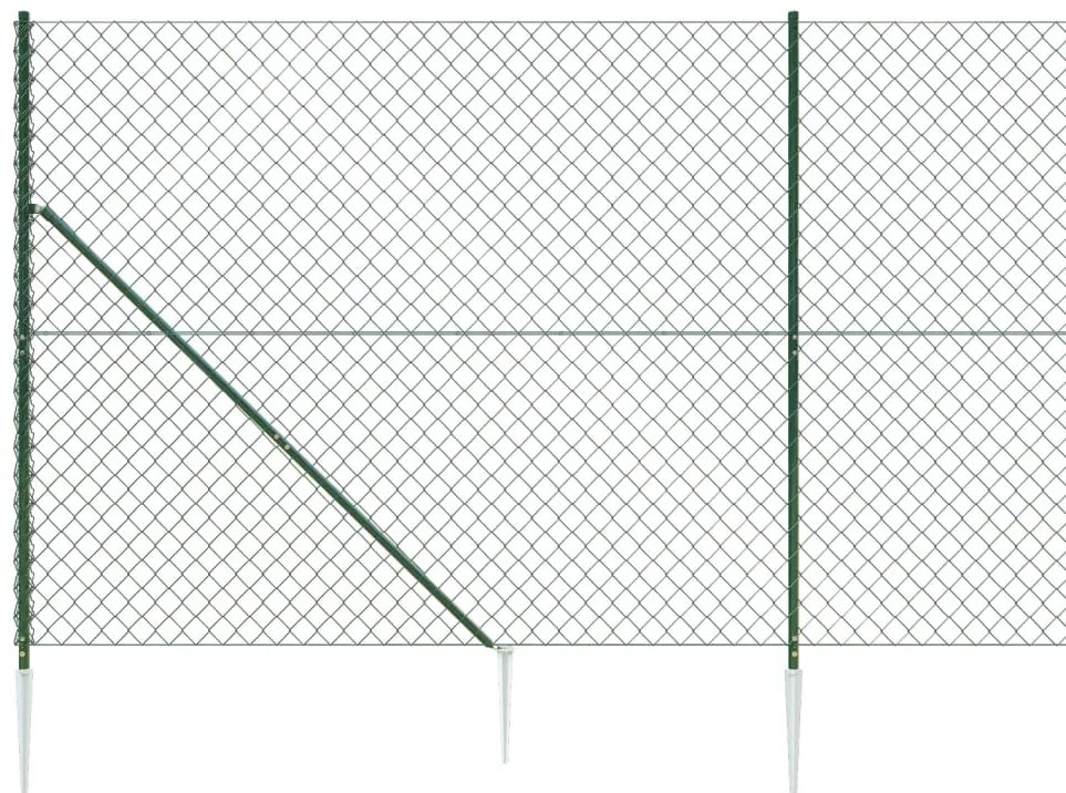 Cerca de arame com estacas de fixação 1,6x10 m verde