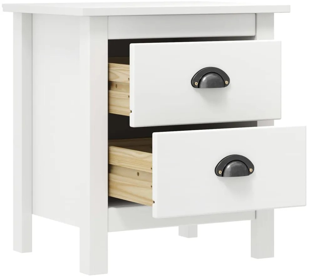 Mesa de cabeceira Hill 46x35x49,5 cm pinho maciço branco