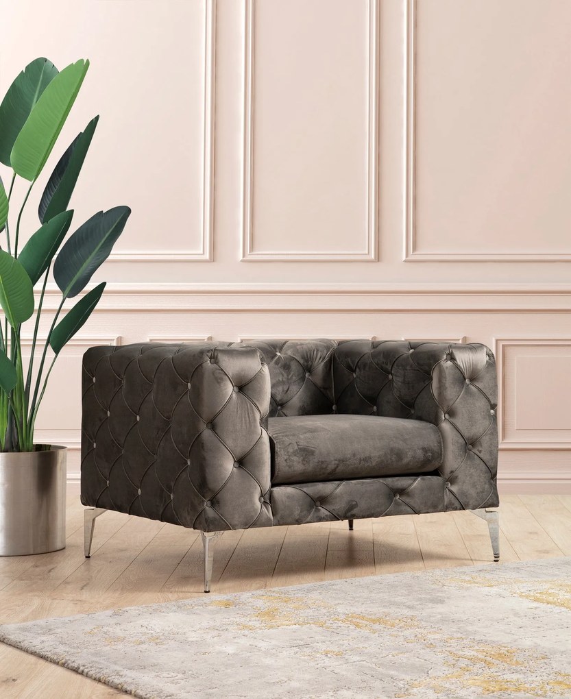 Cadeira Wing Como – Antracite – 108 cm x 70 cm x 90 cm