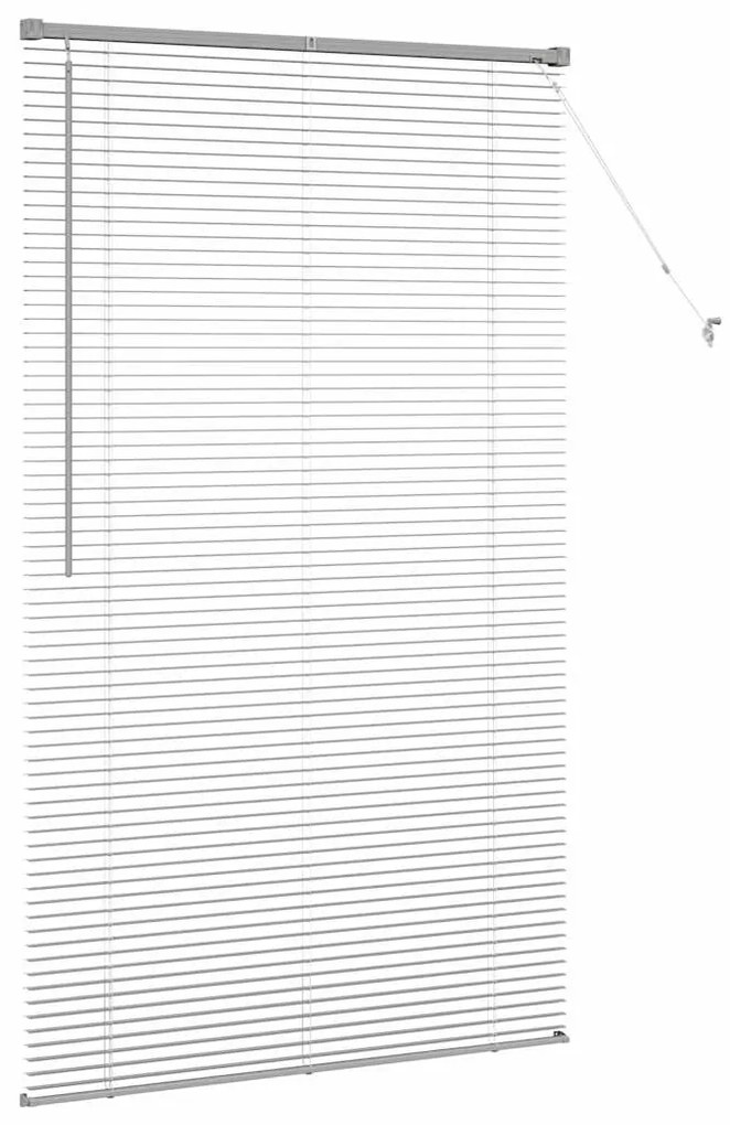 Persiana de Janela com cortinas Outros Manual Prata 100 x 175 cm Alumí