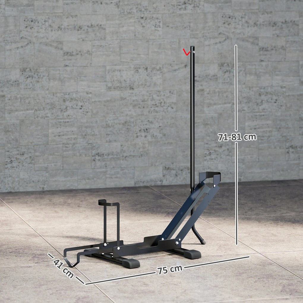 Suporte de Chão para Bicicletas Vertical e Horizontal com Altura Ajustável para Rodas de 20"-29" e 700c 75x41x71-81 cm Preto