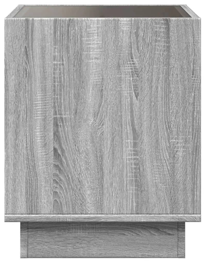 Mesa de centro luzes LED Infinity 50x50x50 cm cinzento sonoma