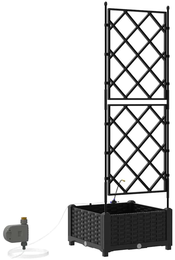 Jardineiras de Jardim 1 pc Preto 40 x 40 x 126 cm Plástico