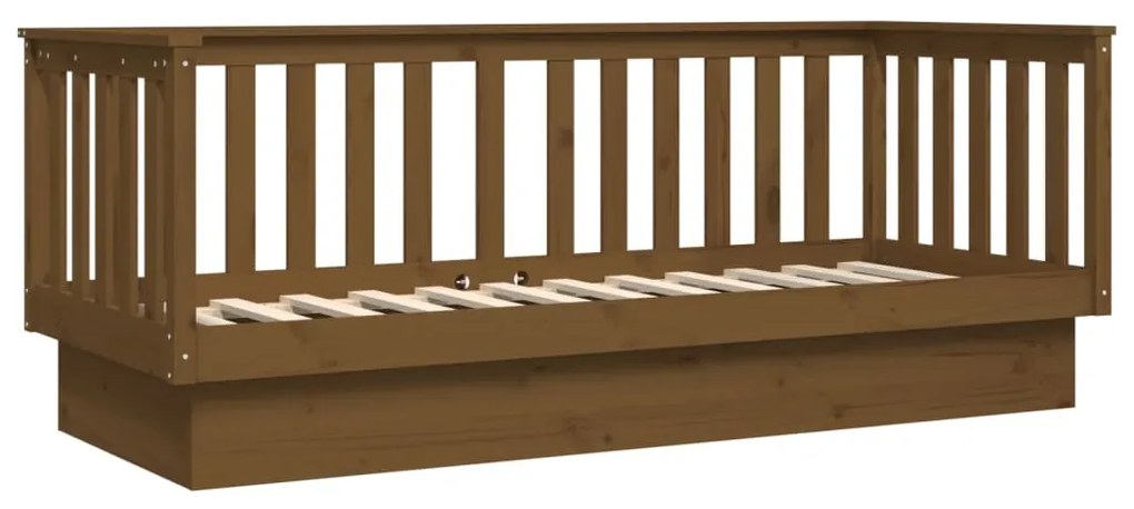 Sofá-cama 75x190 cm madeira de pinho maciça castanho mel