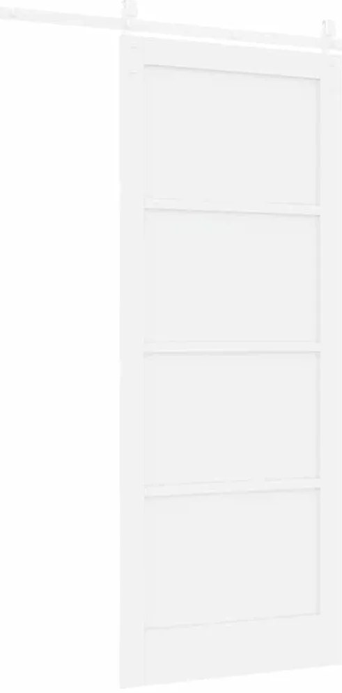 Porta Deslizante vidaXL com Conjunto de Ferragens Branca 86x211 cm Mad