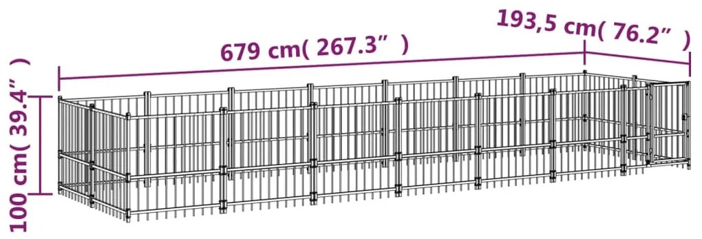 Canil de exterior 13,14 m² aço
