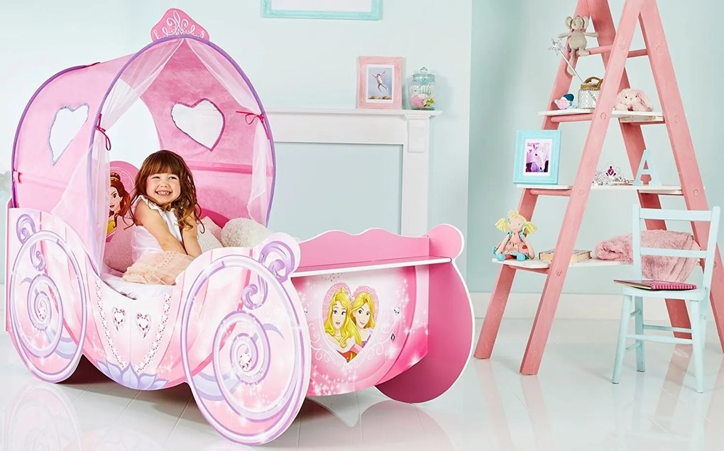 Cama infantil Carruagem Princesas da Disney 136x87,5x160 cm ROSA