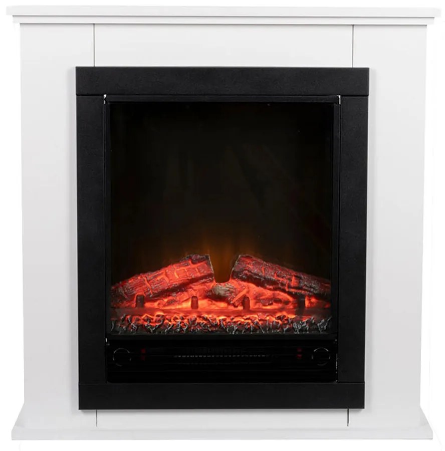 Chaminé Elétrica Decorativa de Parede Classic Fire Geneva Preto/branco 1800 W