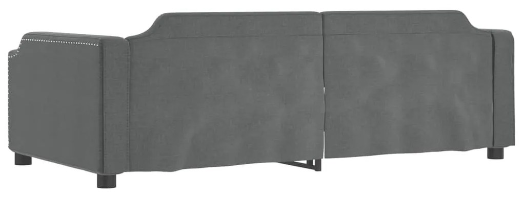 Sofá-cama 90x190 cm tecido cinzento-escuro