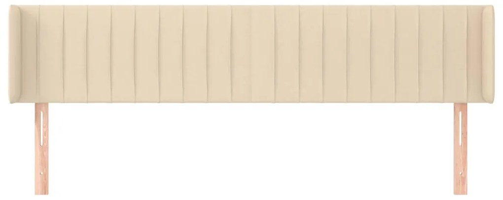 Cabeceira de cama c/ abas tecido 163x16x78/88 cm creme