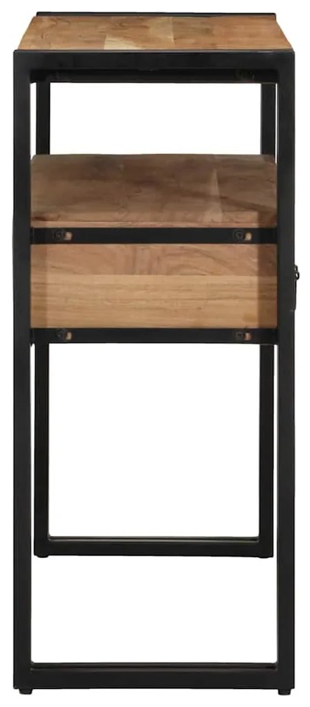 Mesa de Console vidaXL Preta 90x33x75 cm em Madeira de Acácia Sólida e
