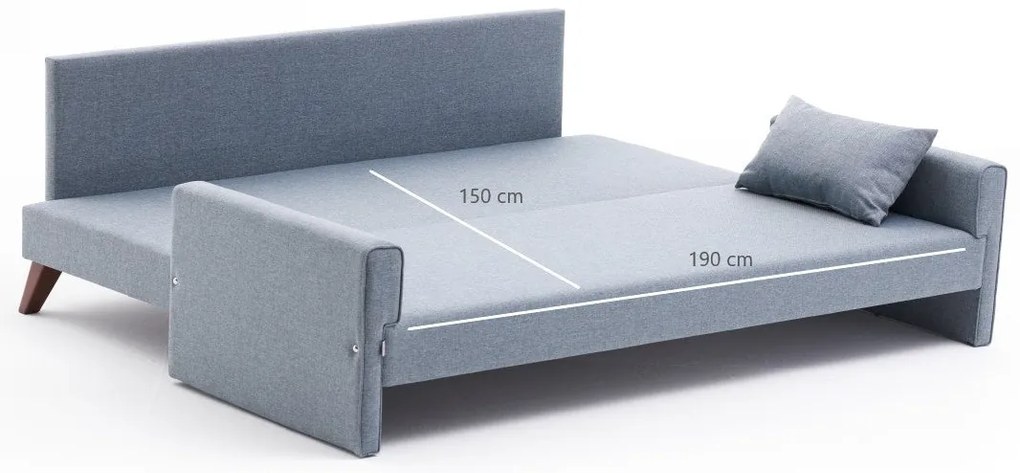 Sofá-Cama de 3 Lugares Bella – Azul – 208x85x81 cm