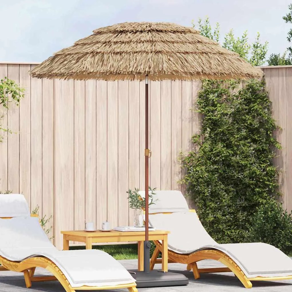 vidaXL Parasol de Praia Castanho Ø 160 x 196 cm Aço