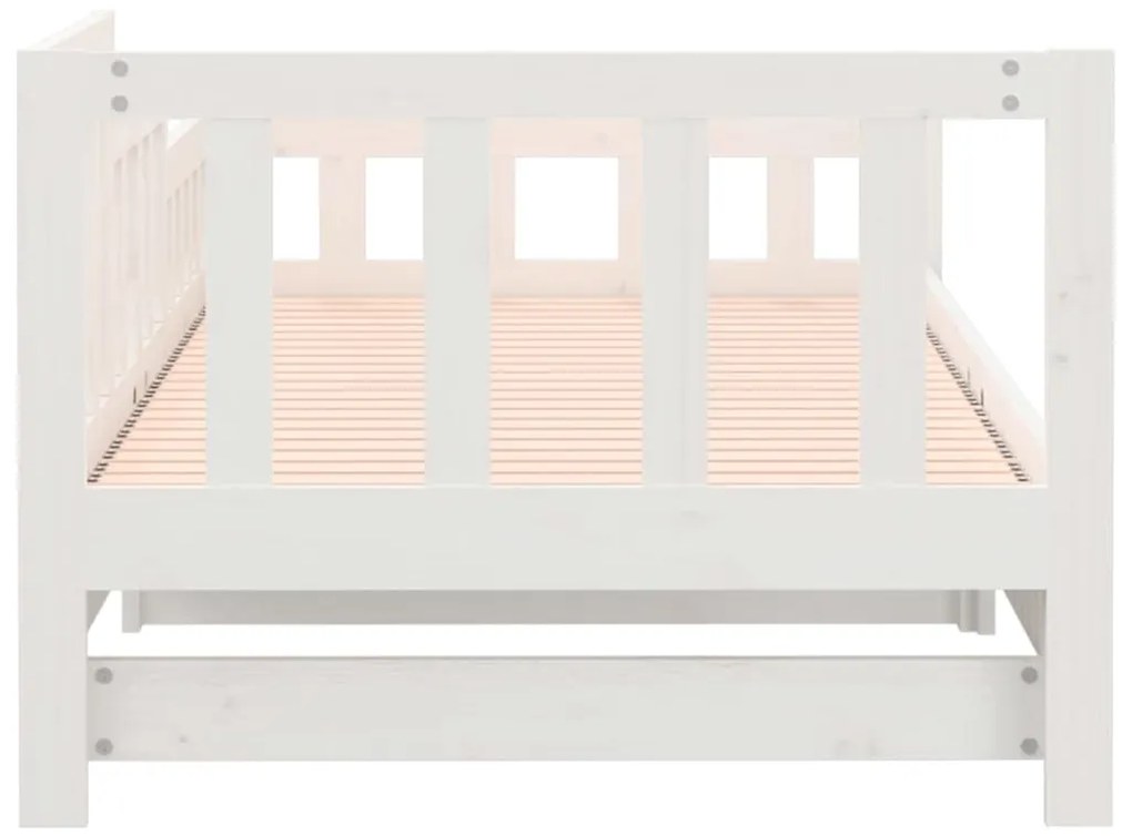 Estrutura sofá-cama de puxar 2x(90x190) cm pinho maciço branco