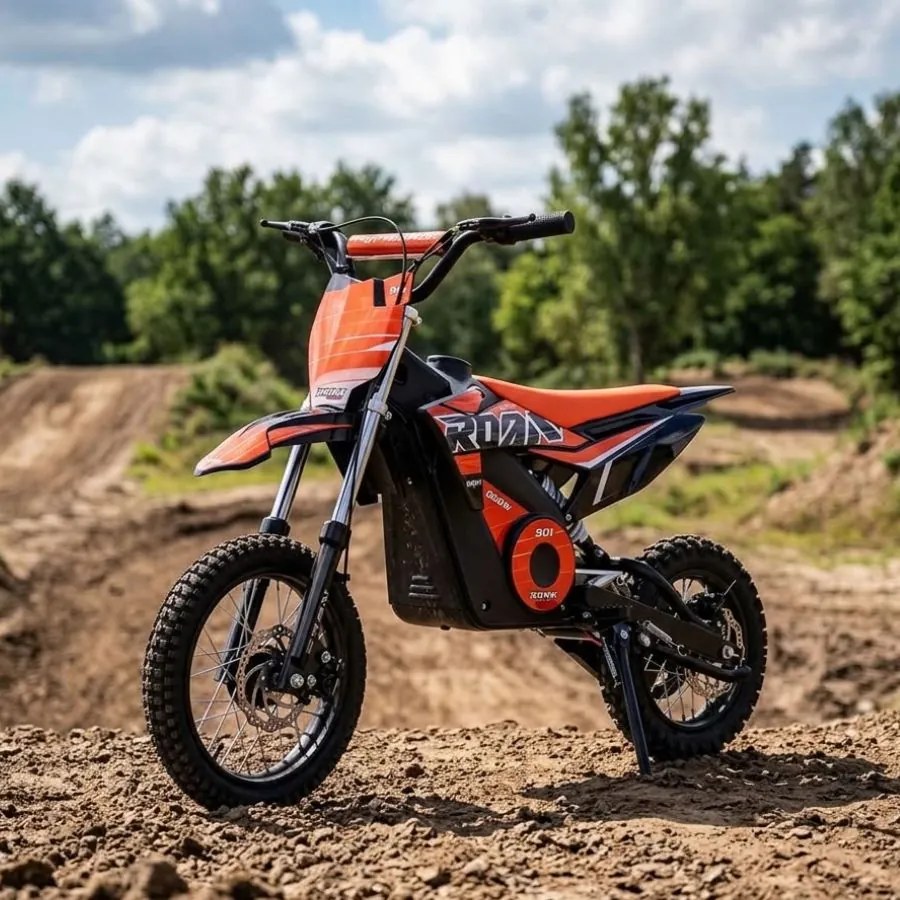 Mini moto elétrica para crianças 800W ROAN 901 36V 12/10" velocidade máxima de até 25 km/h Com Limitador Laranja
