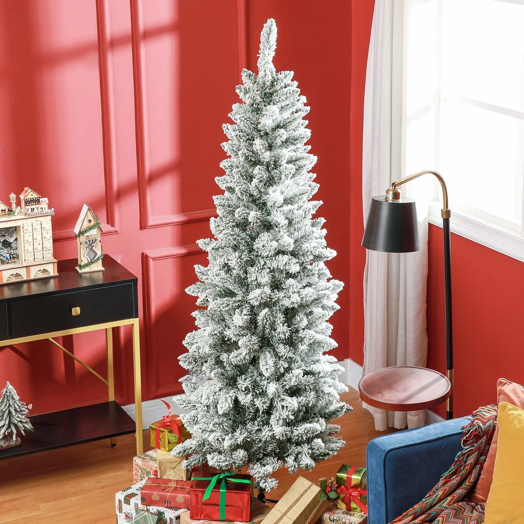 Árvore de Natal 180 cm Árvore de Natal Artificial Coberta de Neve com