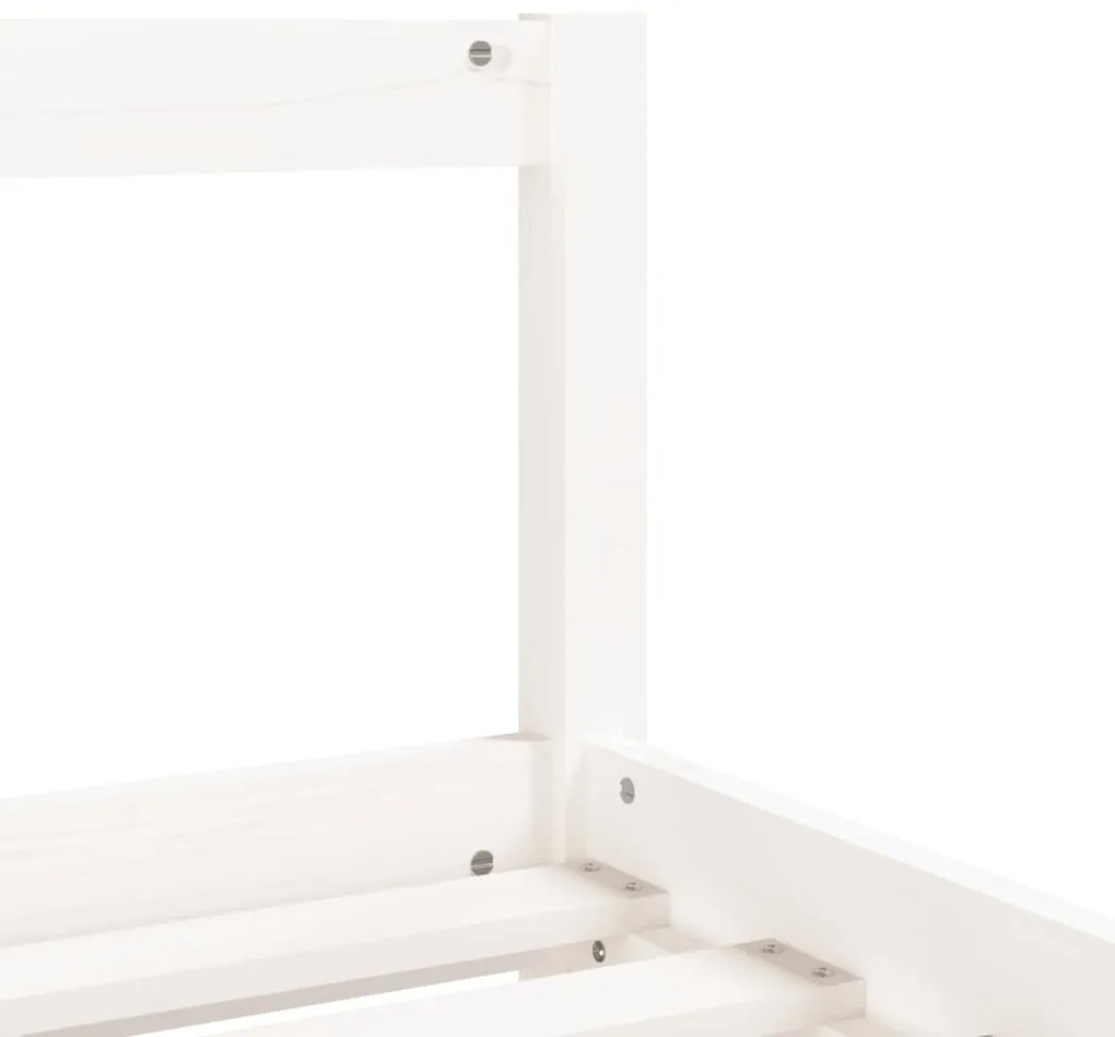Estrutura de cama infantil 80x160 cm pinho maciço branco