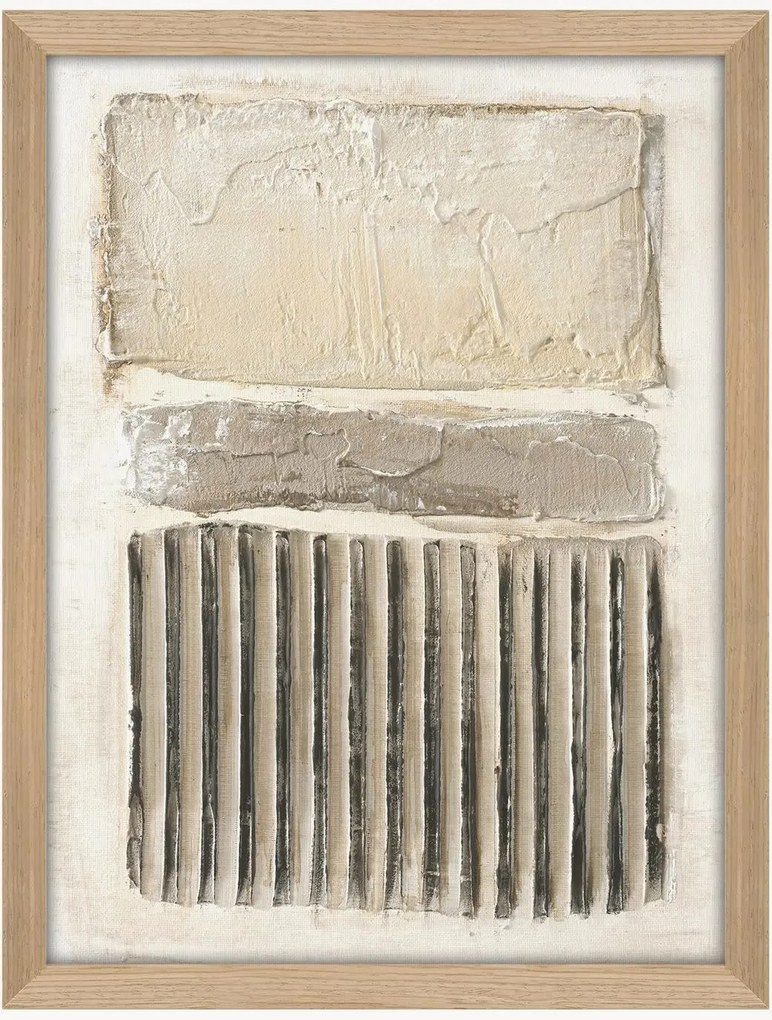 Quadro em tela pintado à mão emoldurado Art Structure I