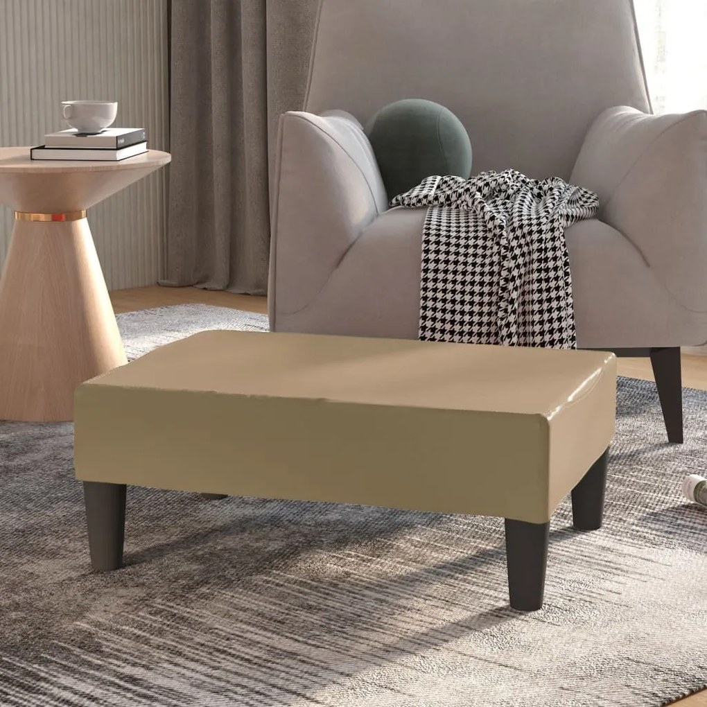 vidaXL Apoio de pés 78x56x32 couro artificial cappuccino