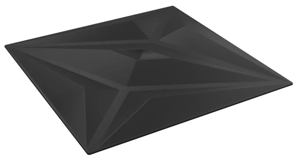 Painéis de parede 12 pcs 50x50 cm 3m² XPS estrela preto