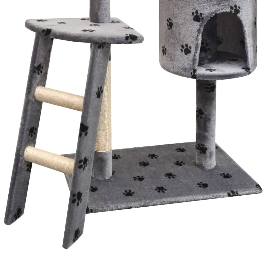 Árvore para gatos c/ postes arranhadores sisal 150 cm cinzento