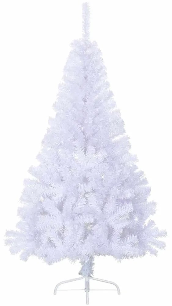 Meia árvore de Natal artificial com suporte 150 cm PVC branco