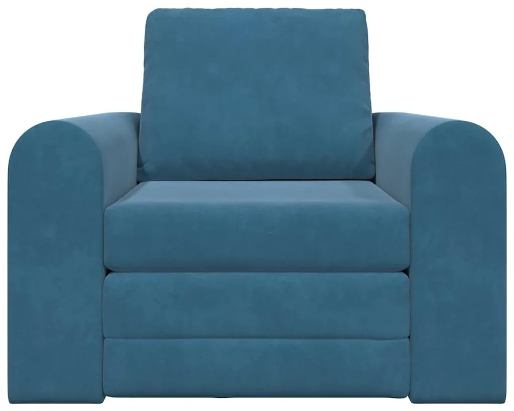 Sofá Cama 2 em 1 Azul 98x71x83 cm Veludo