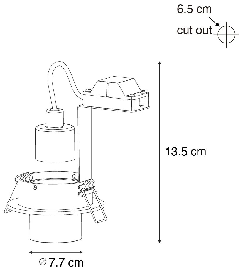 Conjunto de 6 focos embutidos pretos GU10 35mm redondos inclináveis - Installa