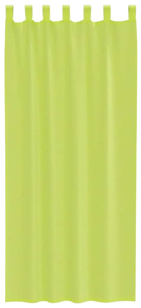 Cortinas de voile com aba 2 pcs verde-maçã