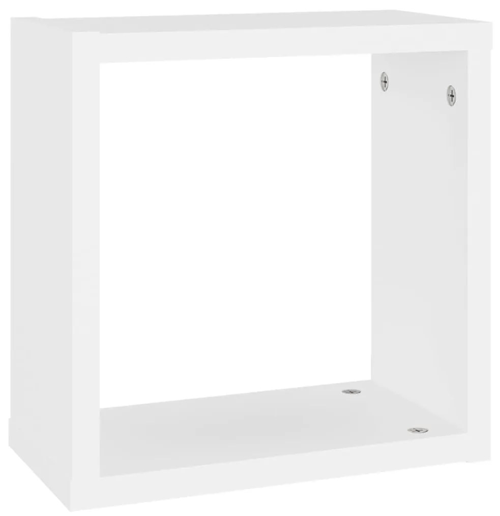 Prateleiras de parede em forma de cubo 6 pcs 30x15x30cm branco