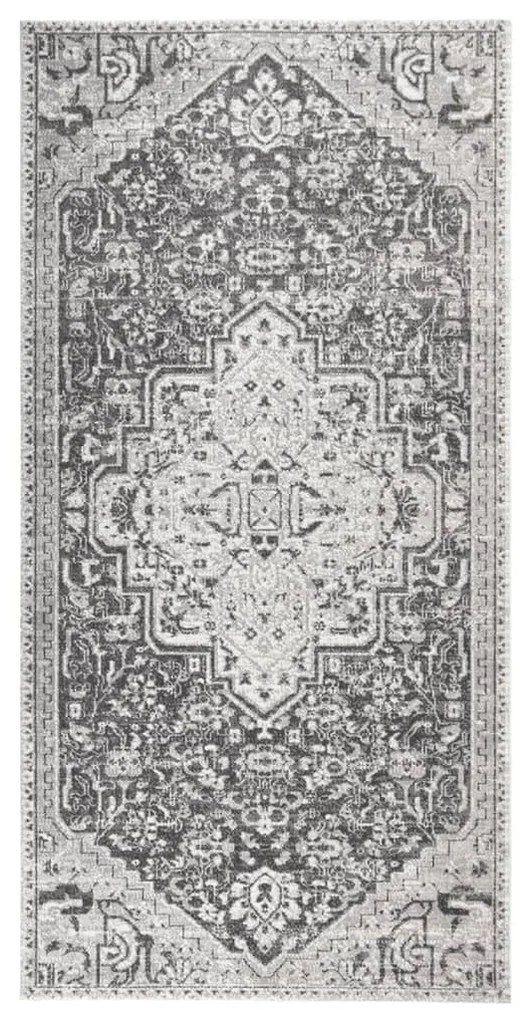 317053 vidaXL Tapete de exterior tecelagem lisa 100x200 cm cinzento-claro