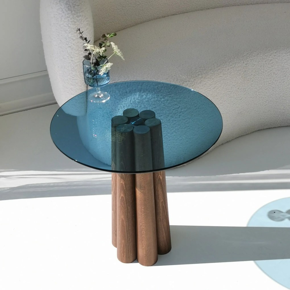 Mesa de Centro Thales – Azul Nogueira – 50x50x50 cm