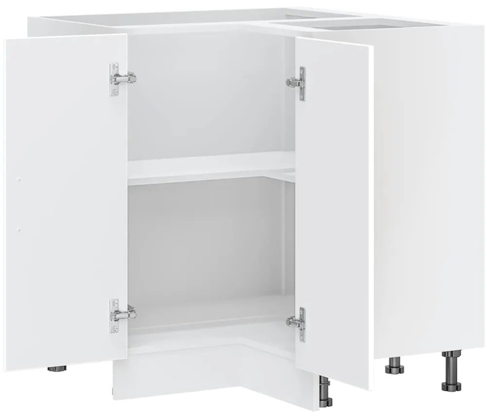 Armário baixo canto cozinha Kalmar madeira artificial branca