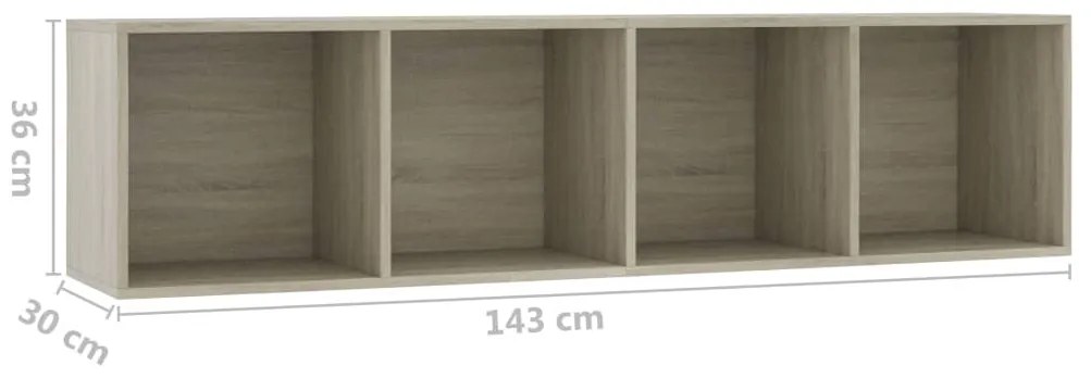 Estante/móvel de TV 143x30x36 cm contraplacado carvalho sonoma
