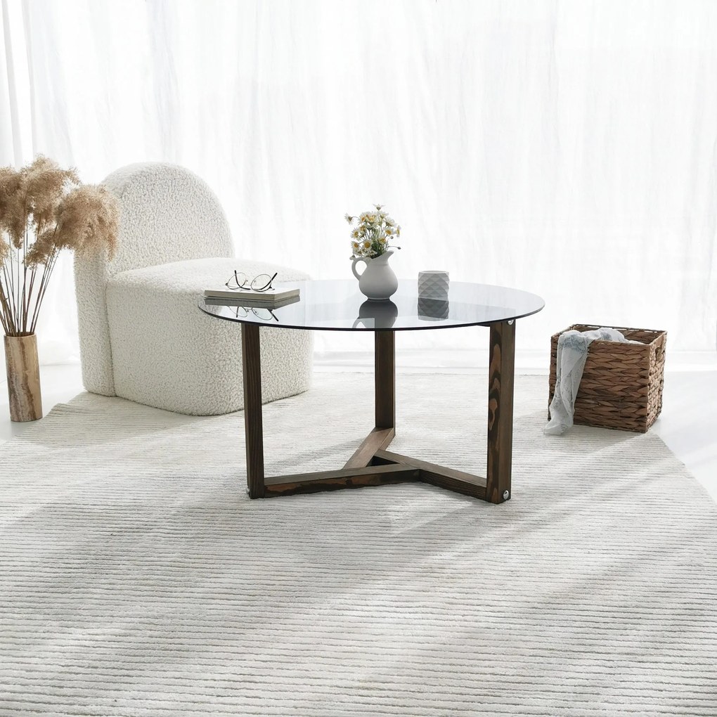 Mesa de Café Miro – Fumê – 75x40x75cm