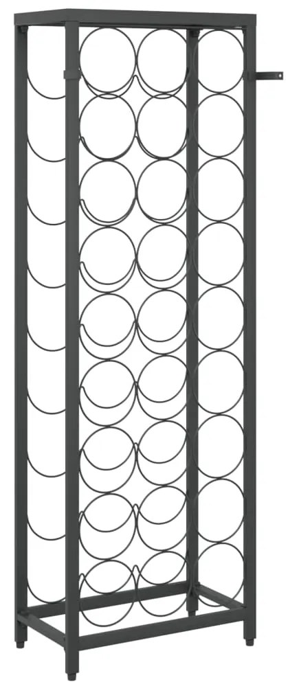 Garrafeira para 27 garrafas 34x18x100 cm ferro forjado preto