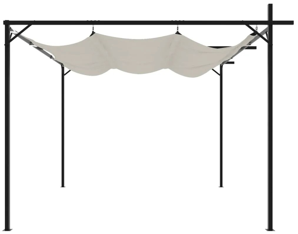 Pérgola com toldo retrátil 295x292x230 cm cor creme
