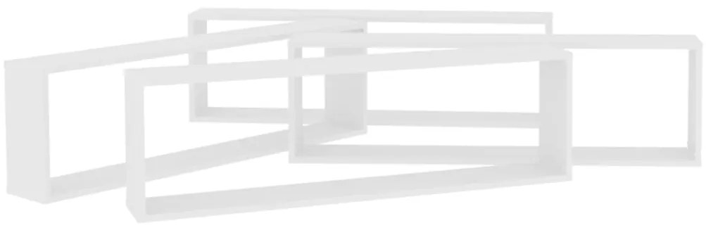 Prateleiras parede forma cubo 4pcs deriv. madeira 100x15x30 cm