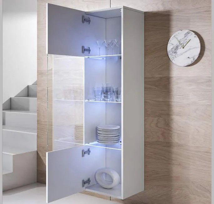 Conjunto de Móveis de Sala Bordeira – 1,6 m – Modular em Branco com Mó