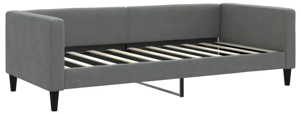 Sofá-cama c/ gavetão e colchões 90x190cm tecido cinzento-escuro