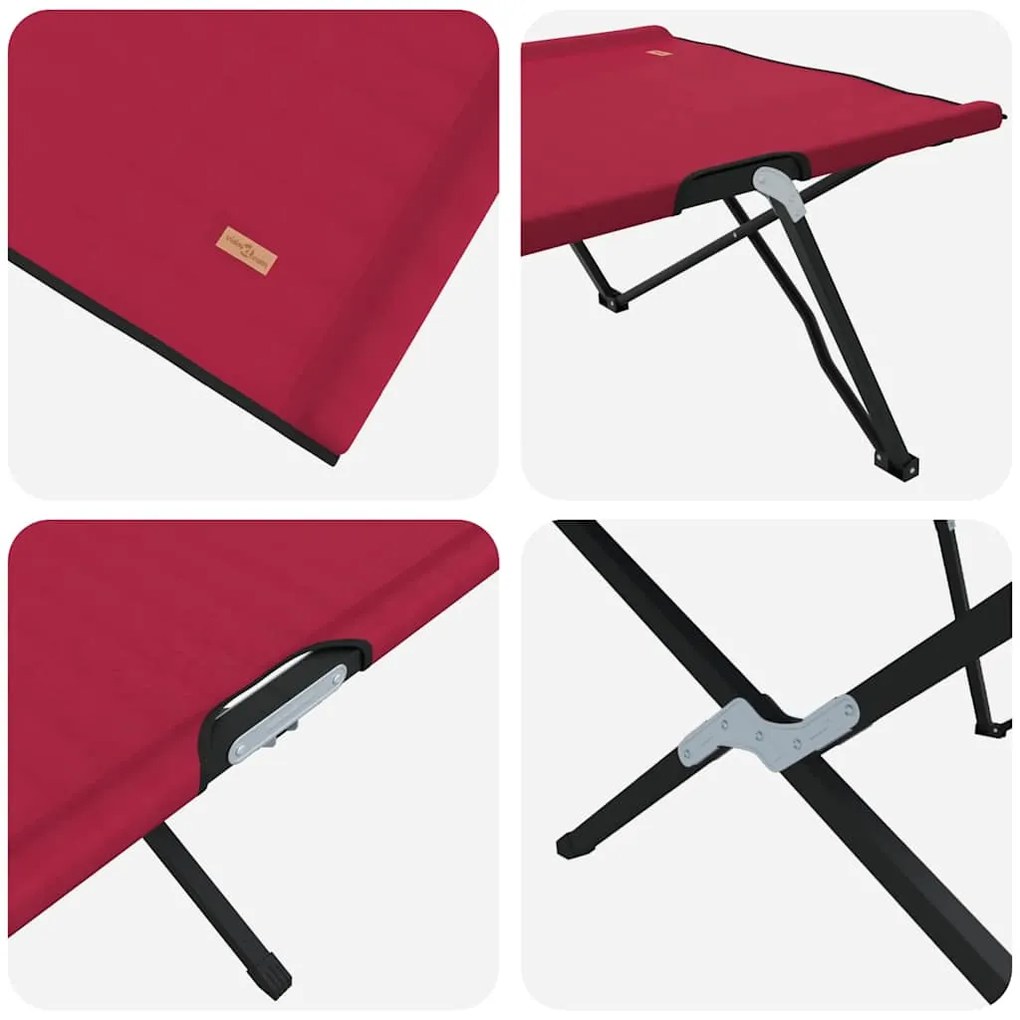 Camas de Sol Dobráveis com Sacos pra Transporte, 2 pcs, Vermelho, 600D