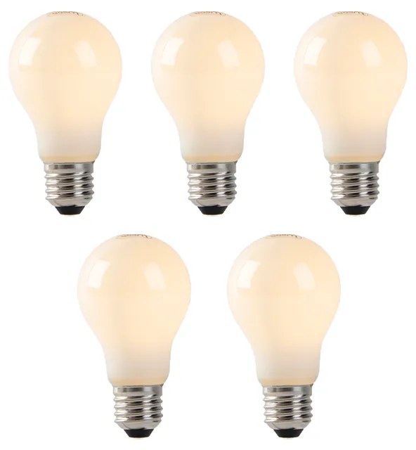 Conjunto de 5 lâmpadas LED E27 vidro opalino 1W 80lm 2200K