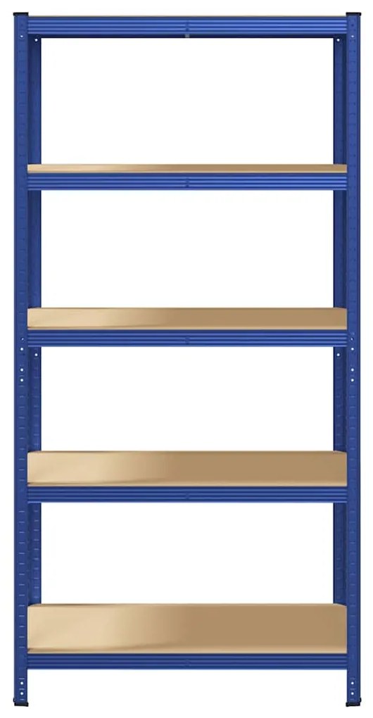 5-Layer Storage Shelf Blue Steel&amp;Madeira de engenharia