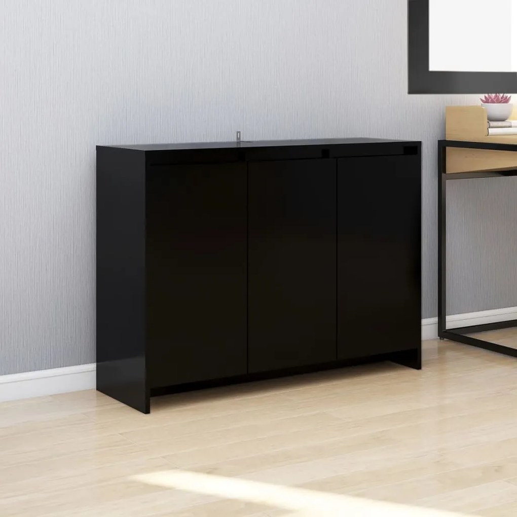 vidaXL Aparador 102x33x75 cm derivados de madeira preto